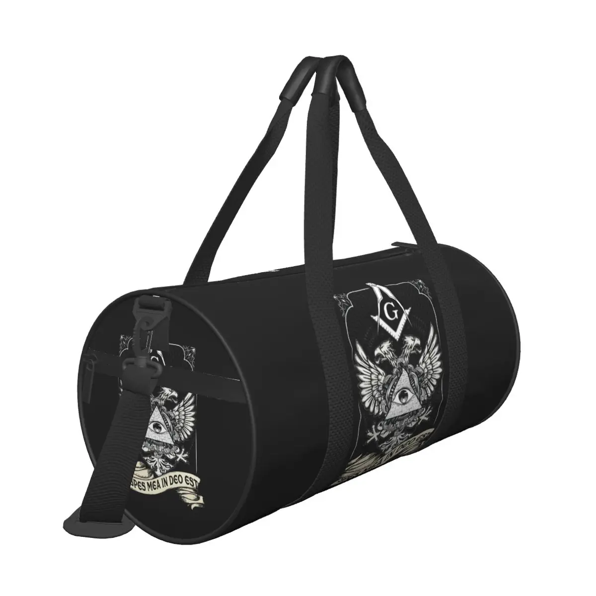 Logotipo freemason saco de ginásio bússola pedreiro sacos esportivos à prova dwaterproof água com sapatos treinamento design bolsa gráfico saco de fitness para casal