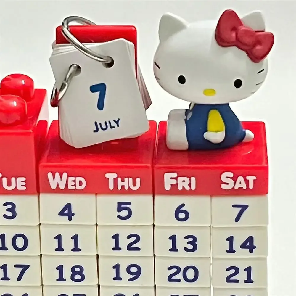 Calendrier de table créatif Hello Kittile pour enfants, ensemble de construction de nuits d'assemblage, puzzle Kawaii, beurre de dessin animé mignon, cadeaux de jouets de bricolage