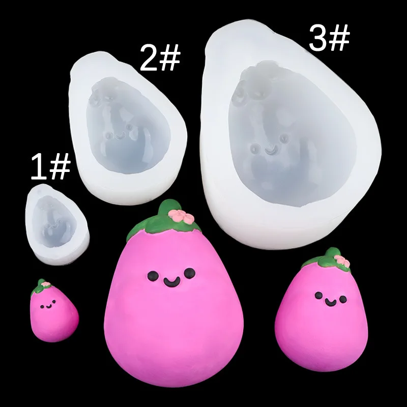 Eggplant Pinch Le Silicone Mold Cheese Pudding Aromatherapy Plaster Candle Ornament Decorative Eggplant Mould B615
