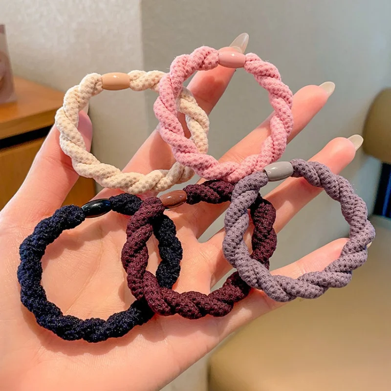 

Simple Thickened High Elastic Braided Rubber Band Adult Head Rope Women Black Hair Rope Hair Loop Tie Hair Simple Leather Cover