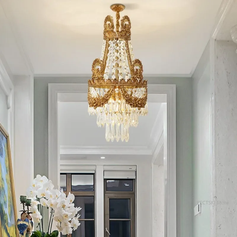 GHJUYIOL French crystal chandelier, European style villa restaurant, bar counter, bedroom, luxurious and atmospheric chandelier