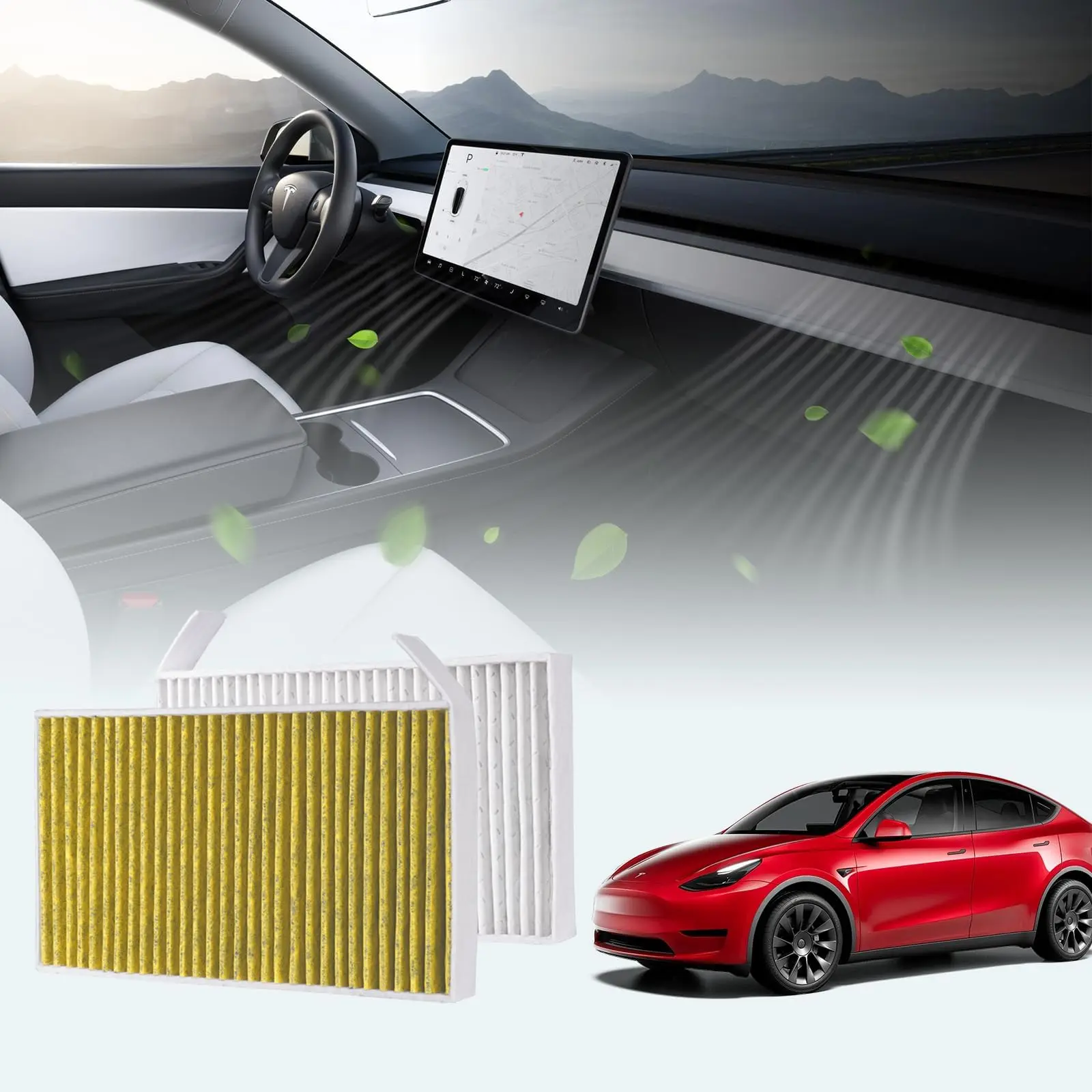 for Tesla Model 3 Y Air Cabin Filter Conditioner with Activated Carbon Replacement Cabin Air Conditioning Car Accessories ModelY