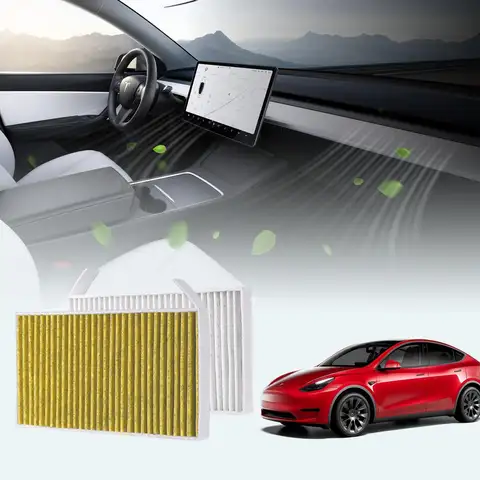 Filtre de climatisation pour cabine Tesla modèle 3 Y, avec charbon actif, remplacement de cabine, accessoires de voiture