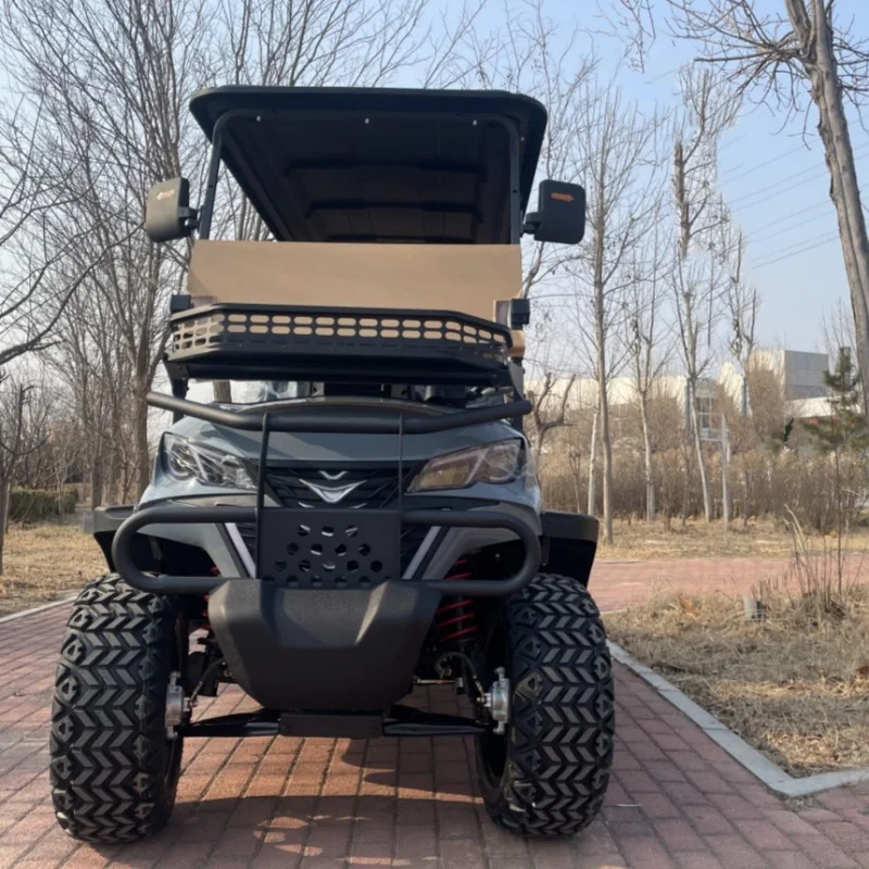 New Style Sightseeing Club Cart Electric Golf Cart Buggy Hunting Cart With Rear Cargo Box 14 Inch Tires Foot Pedal Rain Cover