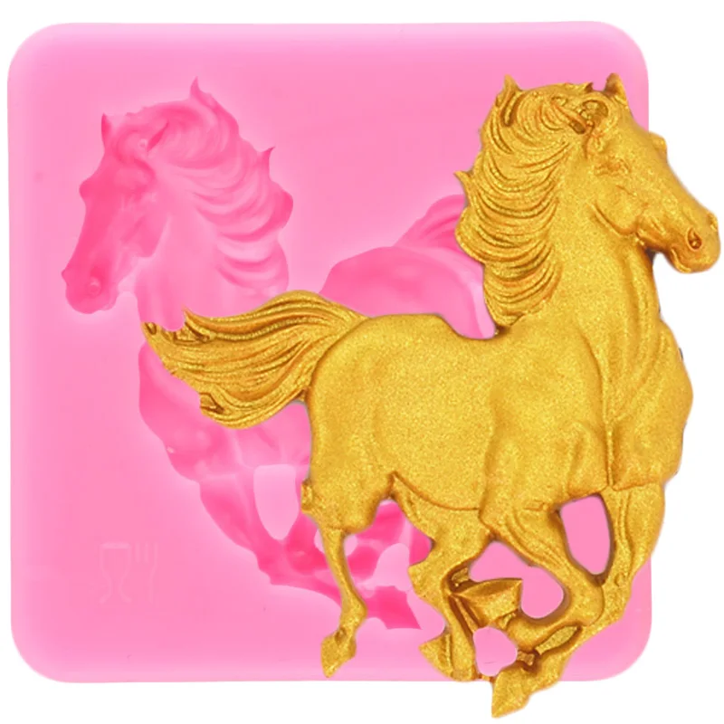 3D Horse Silicone Molds Horseshoe Fondant Mold DIY Horse Head Cake Decorating Tools Cupcake Candy Clay Chocolate Gumpaste Mould