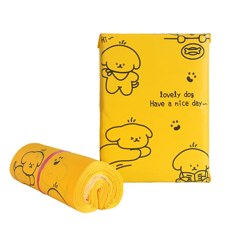 

Cute Dog Printed Cartoon Express Delivery Bag 50Pcs Clothes Logistics Packaging Pouch Waterproof Transport Courier Storage Pouch