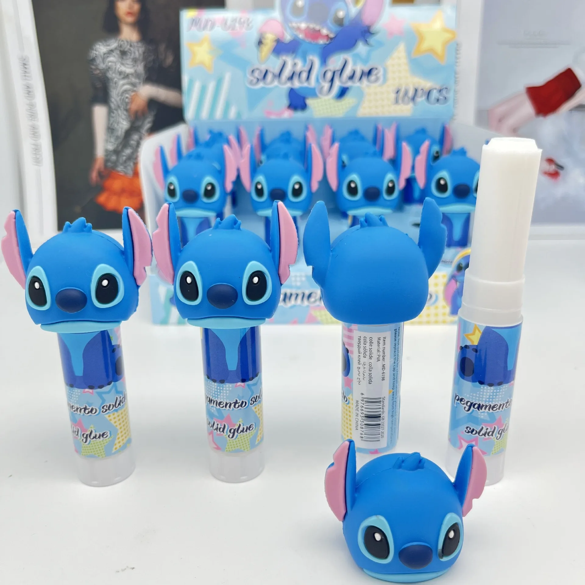 

2pcs Stitch Cartoon Solid Glue Stick - Cute DIY Craftsmanship Accessories, Handmade Adhesive Paper Adhesive