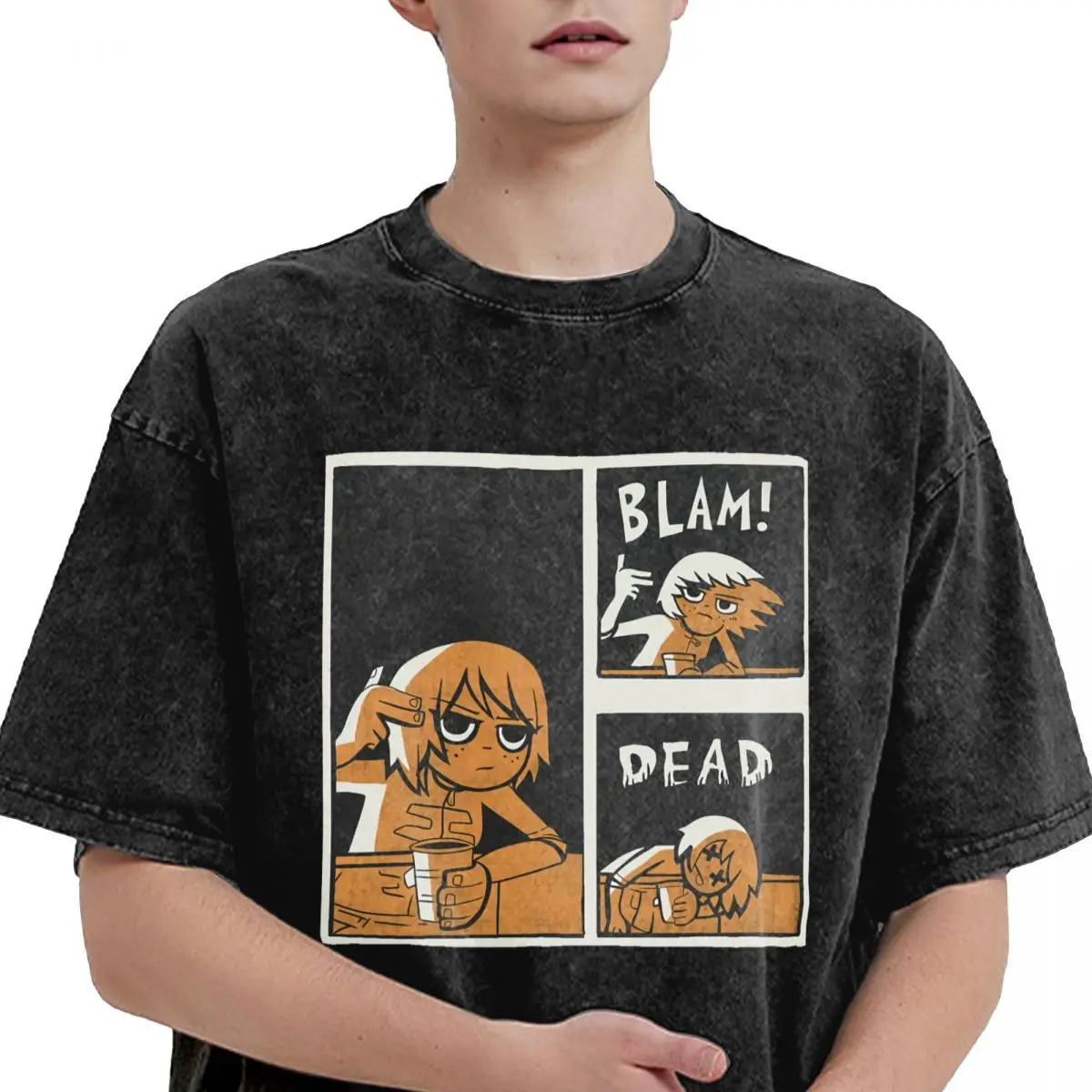 Scott Pilgrim T-Shirt Beach Blam Dead Awesome T Shirts Cotton Cute Tshirt For Men Print Tees Large Size