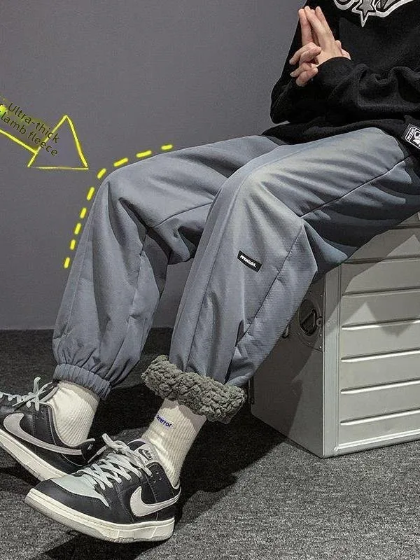 

Thiened Fce мужские повседневные брюки зимние новые длинные брюки на молнии хлопковые спортивные брюки на подкладке Harlan Sle