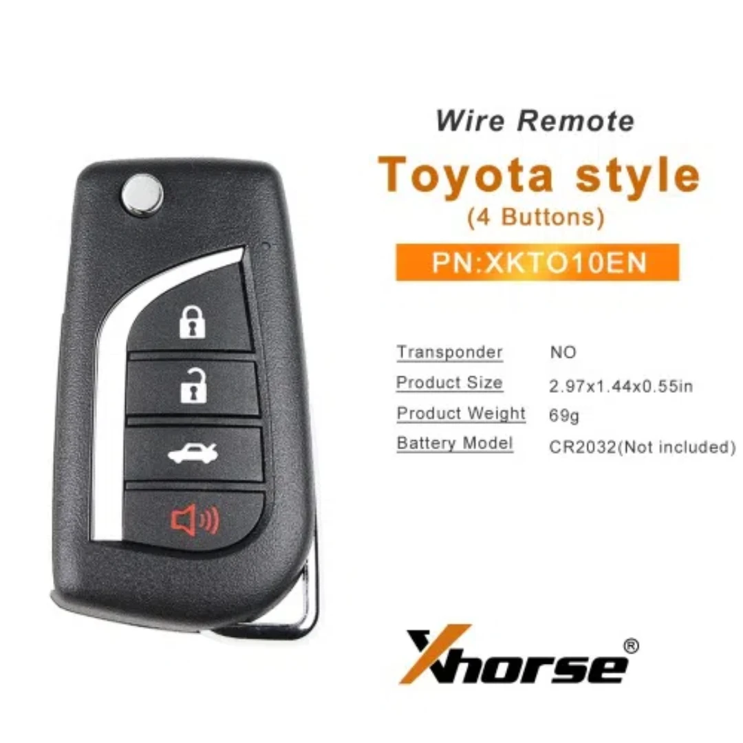 

Xhorse XKTO10EN Wire Remote Key Toyota Flip 4 Buttons English Version