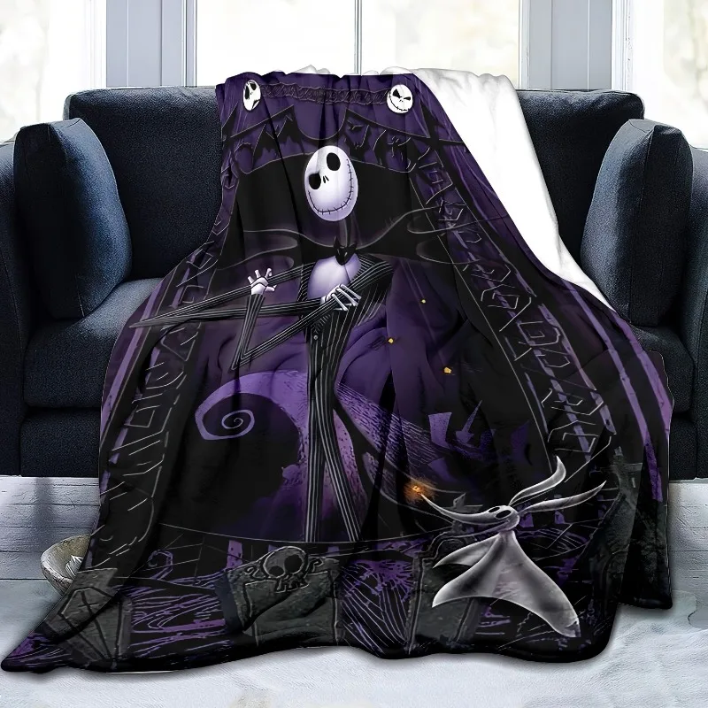 Nightmare Before Christmas Ultra-Soft Flannel Throw Blanket Vibrant HD Printed Washable Cozy Versatile for All Seasons Perfect