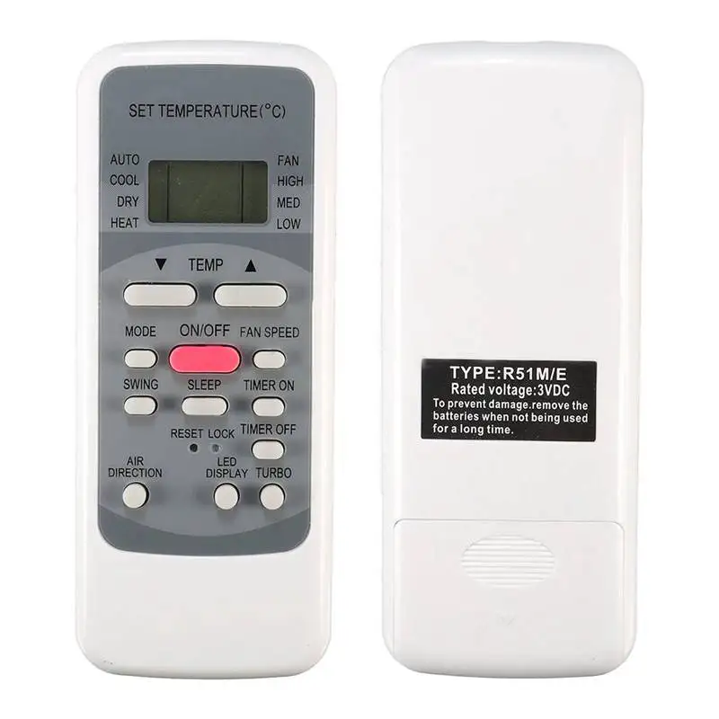 B76B Air Conditioner Remote Control Replacement for Midea R51D R51M R51E RG51113/BGCE, White ABS