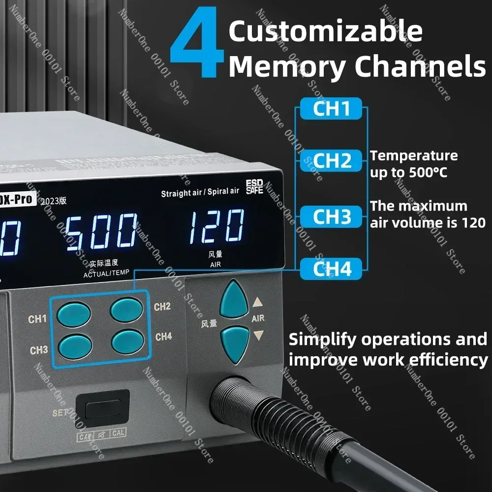 SUGON 8610DX Pro 1000W Hot Air Rework Station Microcomputer Digital Display BGA Rework Station Curved Nozzle Welding Repair Tool