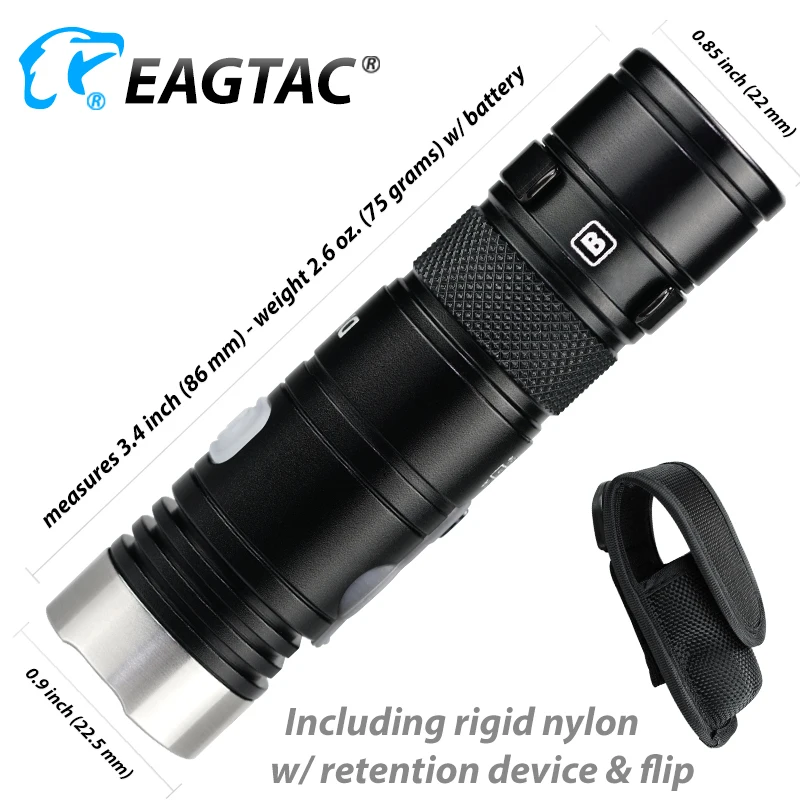 EAGTAC EDC DX3B Mini XHP50.2 LED 2480 Lumen مصباح LED قابل لإعادة الشحن مصباح جيب قابل للبرمجة مخرج شعلة 18350 بطارية متضمنة