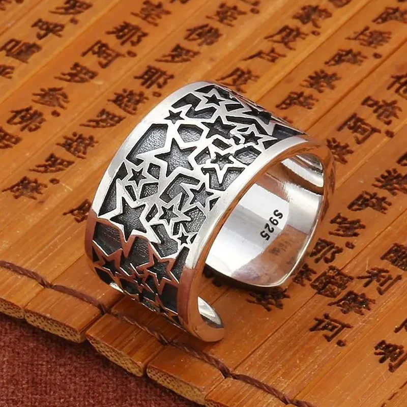 VENTFILLE Blumen-Spitzenring aus 925er-Sterlingsilber, koreanische Mode, Öffnung mit eingelegtem CZ, verstellbare Ringe, Valentinstagsgeschenk