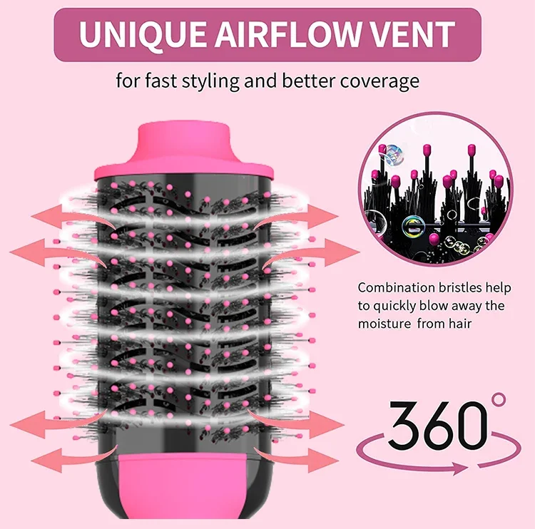 أدوات تصفيف الشعر بخطوة واحدة، فرشاة احترافية لصالونات التجميل الساخنة، مشط فرد الشعر، فرشاة هوائية لمجفف الشعر الكهربائي
