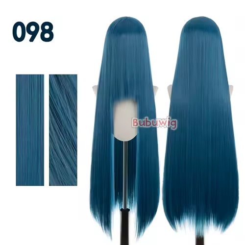 Bubuwig Synthetic Hair 100cm Long Straight Pure Color Cosplay Wigs Over 100 Colors Black White Red Blue Brown Wig Heat Resistant - Image 72