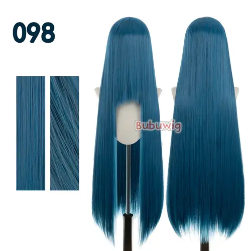 Bubuwig Synthetic Hair 100cm Long Straight Pure Color Cosplay Wigs Over 100 Colors Black White Red Blue Brown Wig Heat Resistant - Image 72