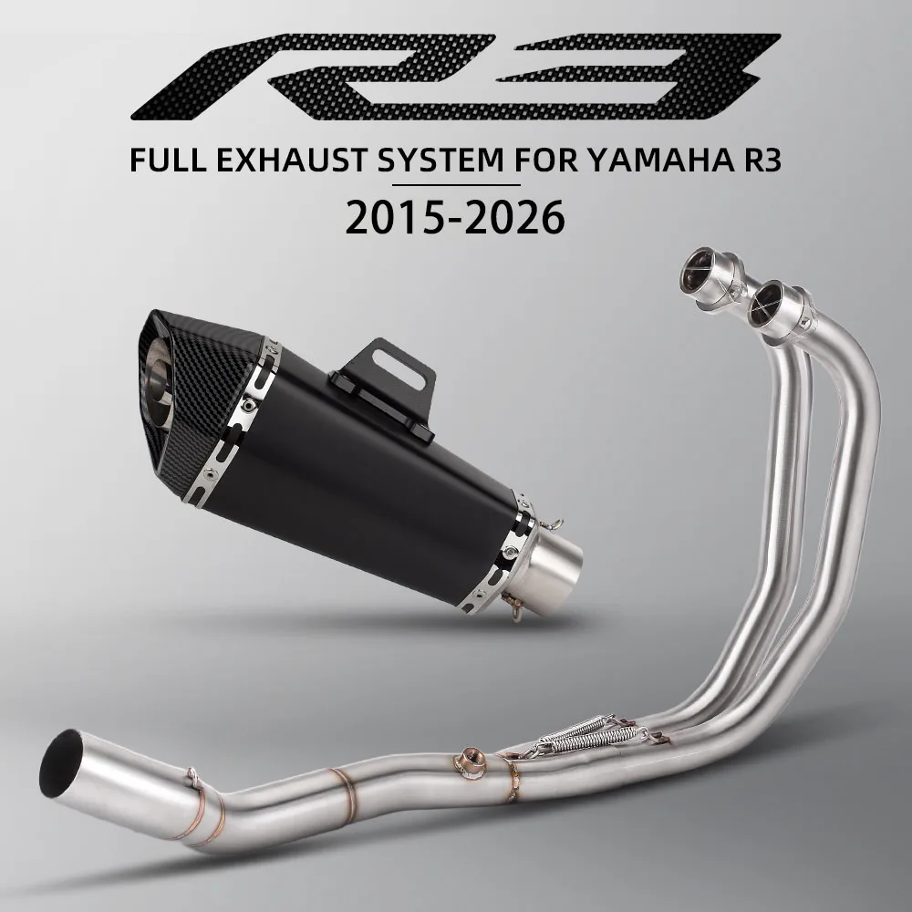 

MT03 Exhaust header pipe bule muffler For Yamaha R3 R25 MT03 MT25 2015-2026 motorcycle exhaust system moto accessories