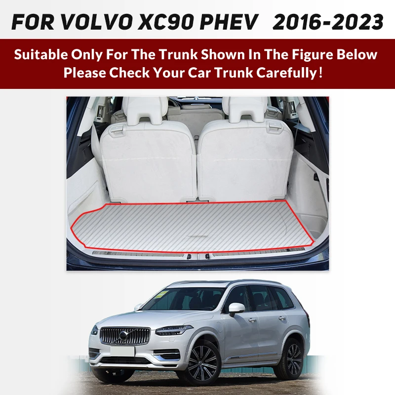 Car Trunk Mat For Volvo XC90 New Energy 7-Seat 2016-2023 17 18 19 20 21 22 Custom Car Accessories Auto Interior Decoration