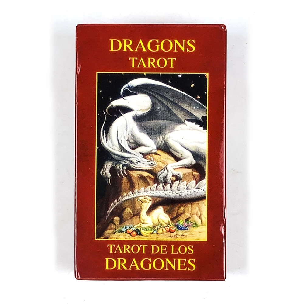 Dragons Tarot Cards 78 Tarot Deck Mythical Dragon Art Divination Board Game Spiritual Guidance Cards for Tarot Collectors