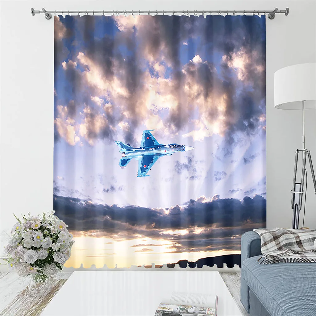 Beautiful Photo Fashion Customized 3D Curtains blue sky fly curtains Decoration curtains