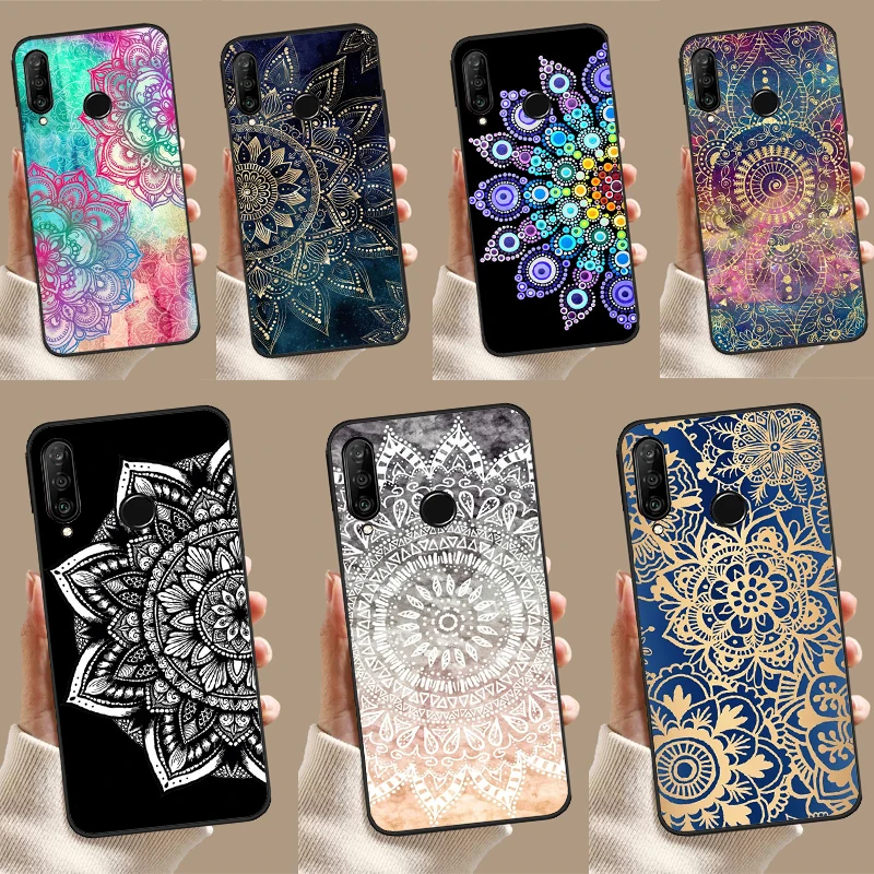 Elegant Mandala Floral Design Case For Huawei Nova 5T 3i 7i 8i 11i Y60 Y70 Y90 Y91 Y61 9 10 SE P30 P40 Lite P60 Pro Cover