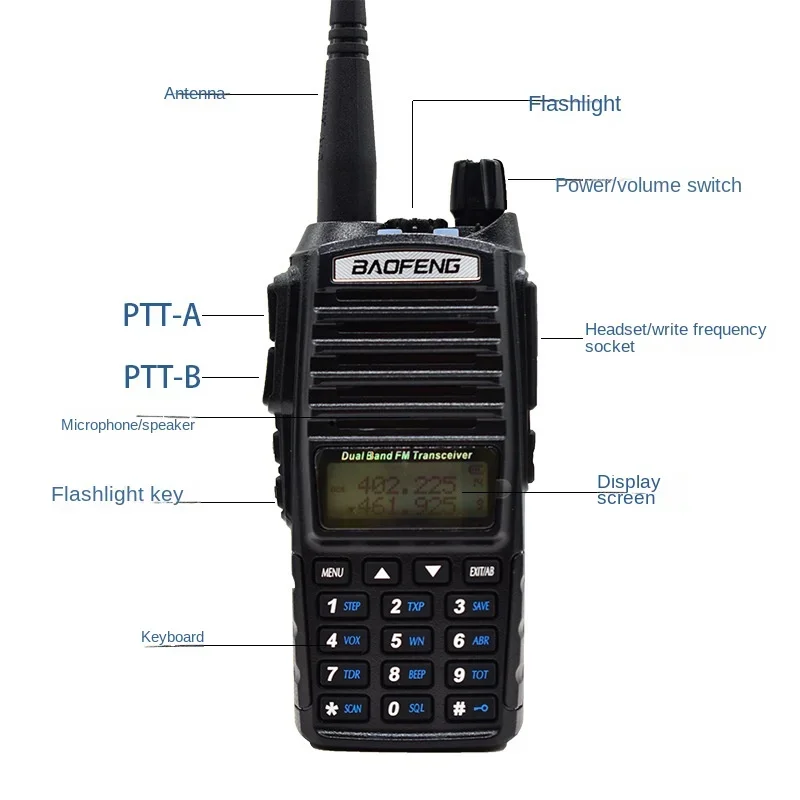 Baofeng UV 82 8W Military Walkie Talkie Long Range 10 KM High Power Modes Dual Ptt Baofeng UV82 UHF VHF Ham Radios UV-82 HP