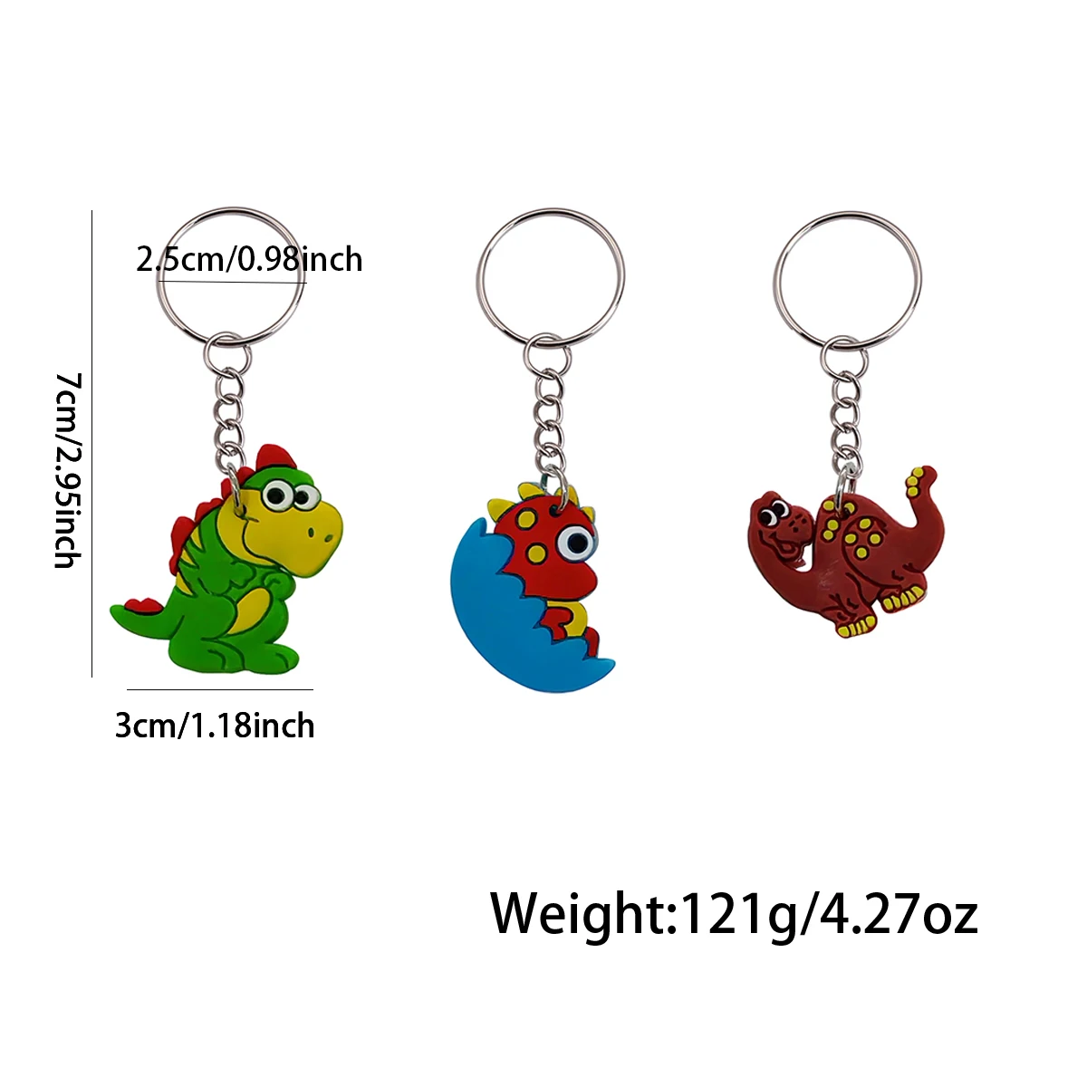 36 Stück Cartoon-Tier-Schlüsselanhänger, Mini-Dinosaurier-Schlüsselanhänger als Klassenzimmerpreise, Dekoration für Handtaschen, Geburtstagsparty-Geschenke – Detail 6