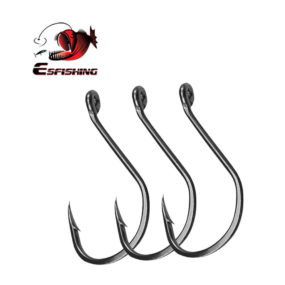 ESFISHING Anzuelos para vinilo resistentes – acero al carbono ojo único - imagen 4