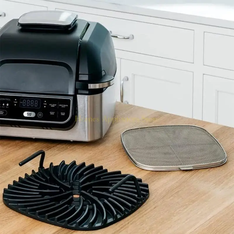 D0AB นำกลับมาใช้ใหม่สแตนเลสสตีลโล่ทดแทนอุปกรณ์เสริมหน้าจอสาดน้ำตาละเอียดสำหรับแอร์หม้อทอด AG301 AG300