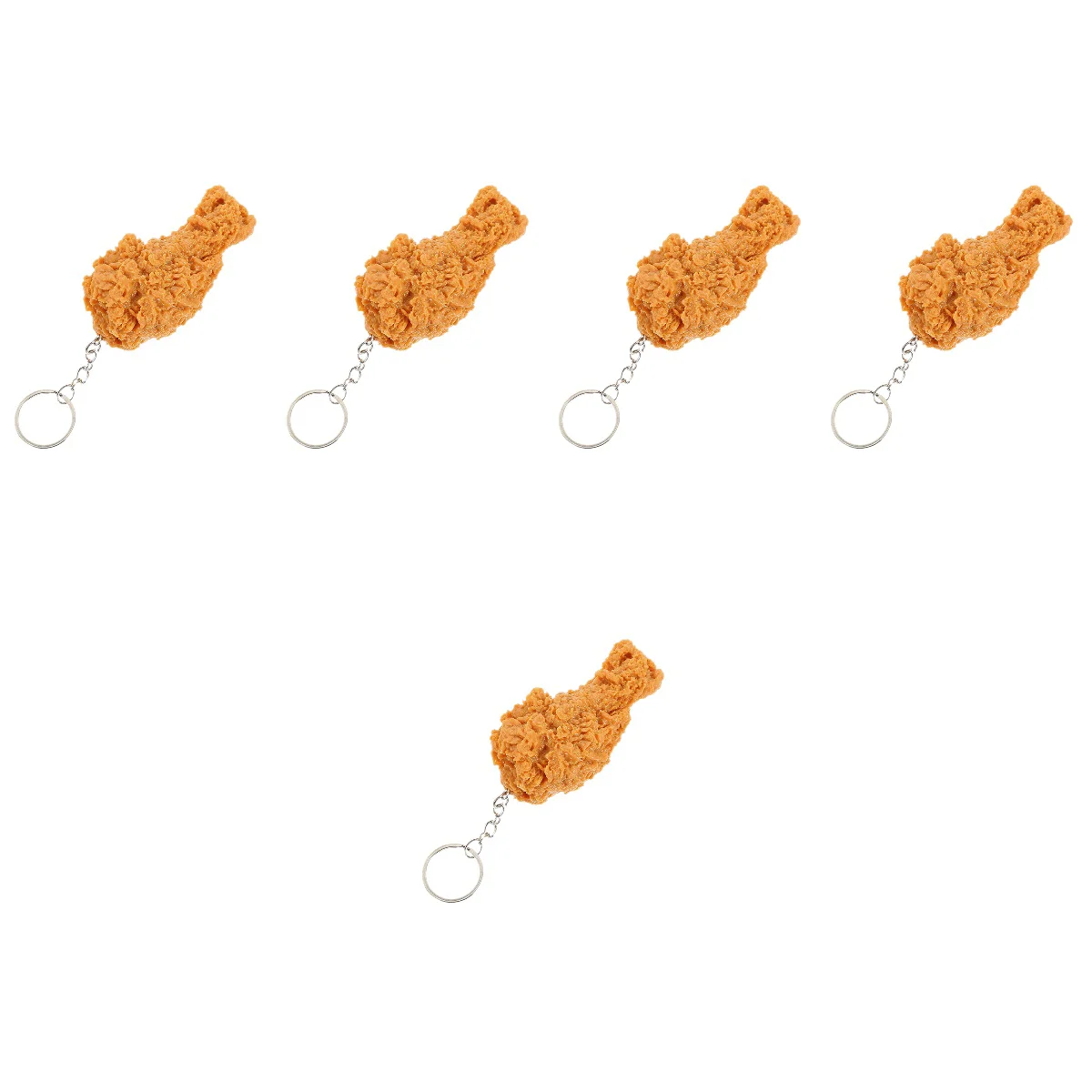 

5 Pack Chicken Leg Pendant Keychain Imitation Hanging Fried Pvc Lovely Holder Miss Small Pendants