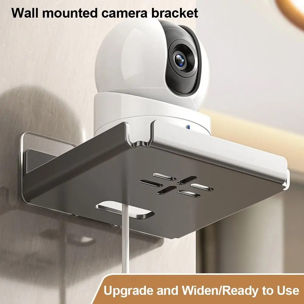 Creative Stainless Steel Wall Mounted Storage Rack Space Saving No Drill WiFi Router Shelf Projector Rack Home Organizer