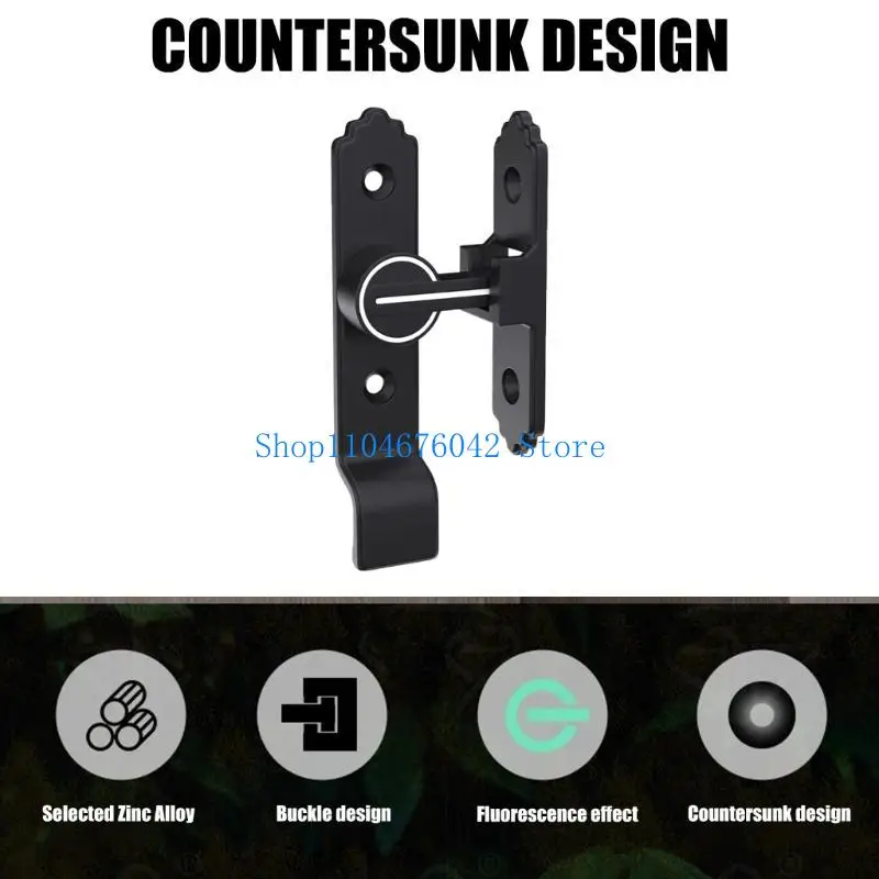 5asd ความเป็นส่วนตัวประตู Bolt ล็อค 90 องศา Barn ประตูล็อค Antitheft ประตู Bolt Luminously ความปลอดภัยเลื่อนประตูล็อคที่ยาวนาน