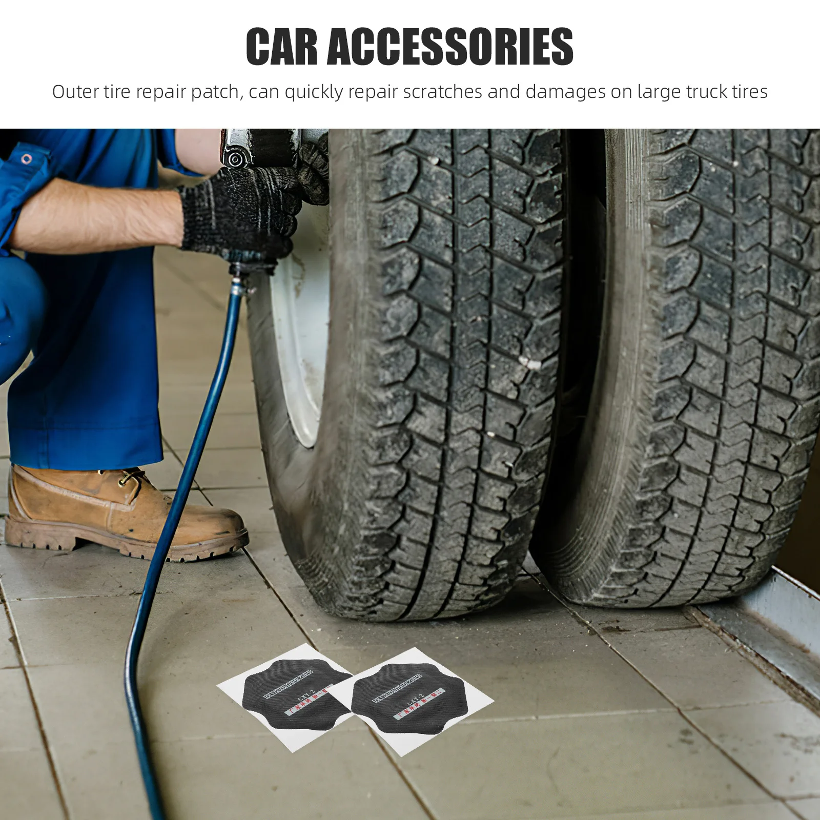 

10pcs Car Tire Repair Kit Heavy Duty Reinforcement Patches Wear Resistant Explosionproof Cold Adhesive Quick Repair Solution