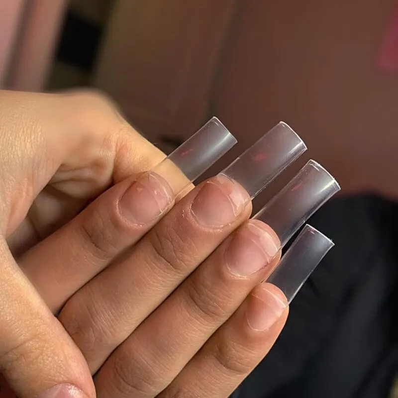 550Pcs/Bag Tapered Square False Nail Tips Full Cover Nails Tip Clear/Natural Manicure Extra Long Nails False Half Cover Nail Tip