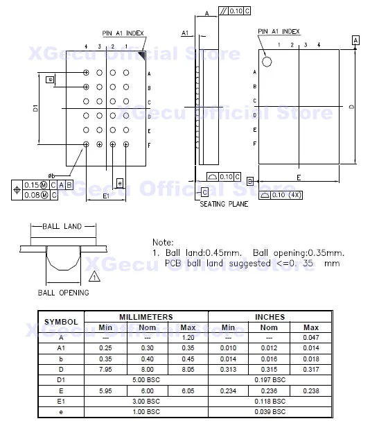 BGA24/TFBGA24 TO DIP8 IC Socket/Adapter/Adaptor for 8X6 mm body width BGA SPI Flash chips,such as W25Q16/Q32/Q64/Q128/Q256