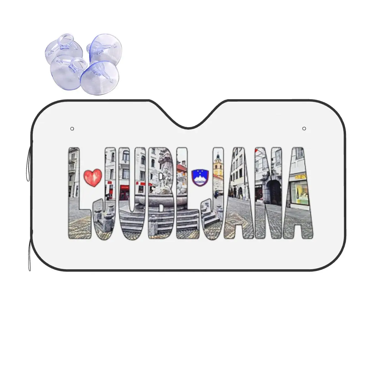 

Ljublijana Robbov Vodnjak Fountain Mestni Trg Plaza Sunshade Windscreen Car Front Windshield Window Sun Visor Accessories Covers