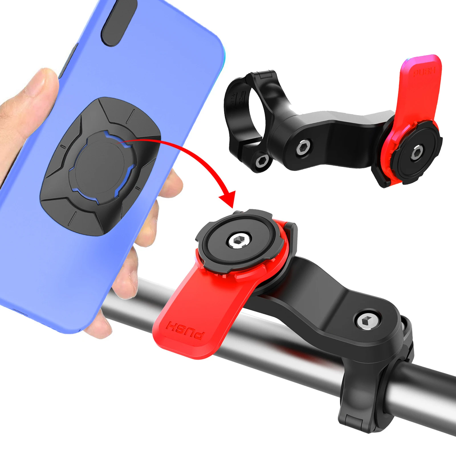 Quick Release Mobile Phone Holder Motorcycle/Bike/Scooter Handle Smartphone Riding Navigation Support For 4.7-7.2 Inch Models