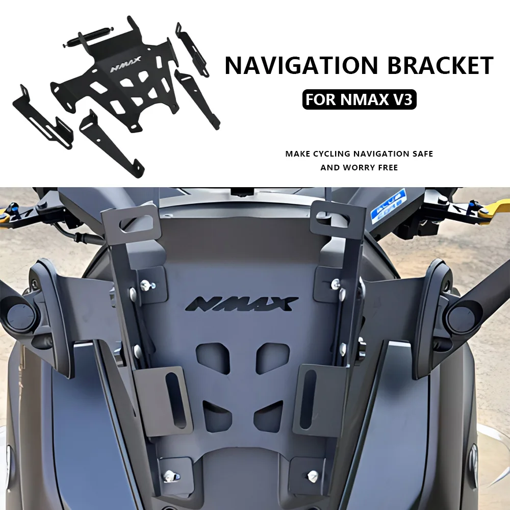 

For YAMAHA NMAX V3 Motorcycle Accessories Phone Holder Stand Adjustable GPS Navigation Bracket Sturdy side Mirror Expansion Rack