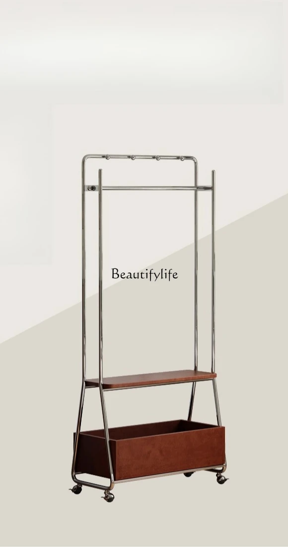 

Medieval style home bedroom floor removable indoor light luxury solid wood coat rack