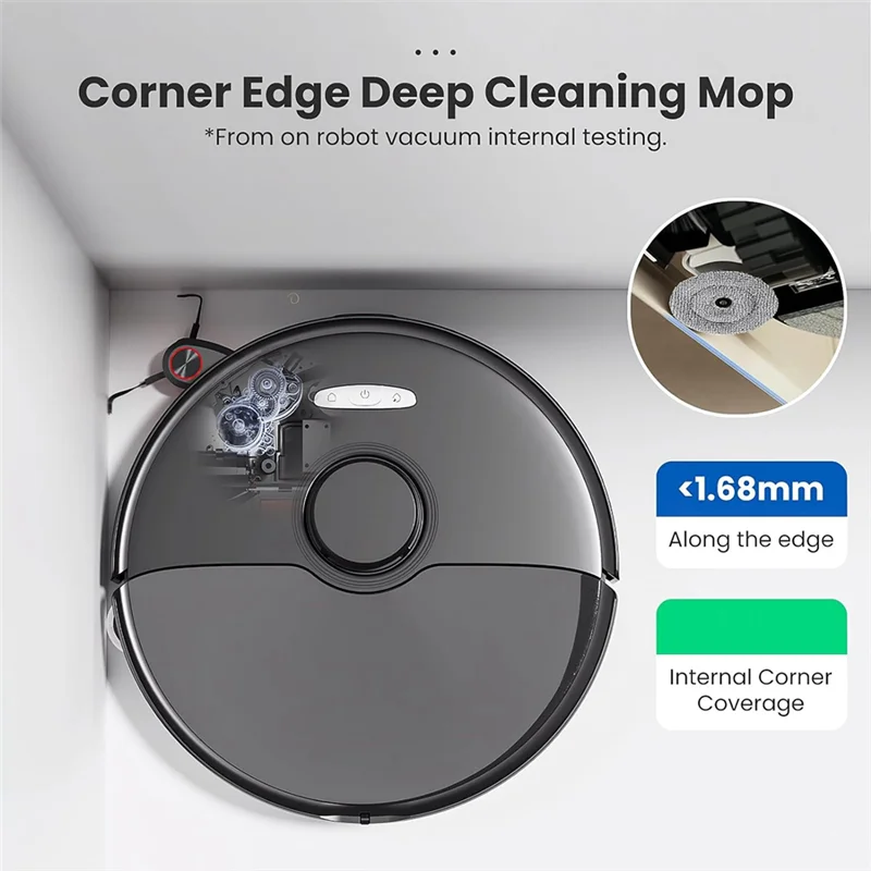 Mop Pads Refills For Roborock S8 Maxv Ultra / S8 Max Ultra Robot Vacuum, Dual Sonic Vibrations Modules, Edge Mop Pads-Y48A