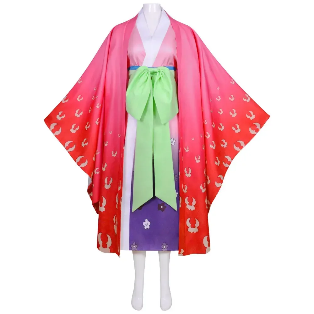 Anime Kozuki Hiyori Cosplay Costume Wano Country Princess Role Play Suit Kozuki Oden Daughter Kimono Full Set Halloween Party