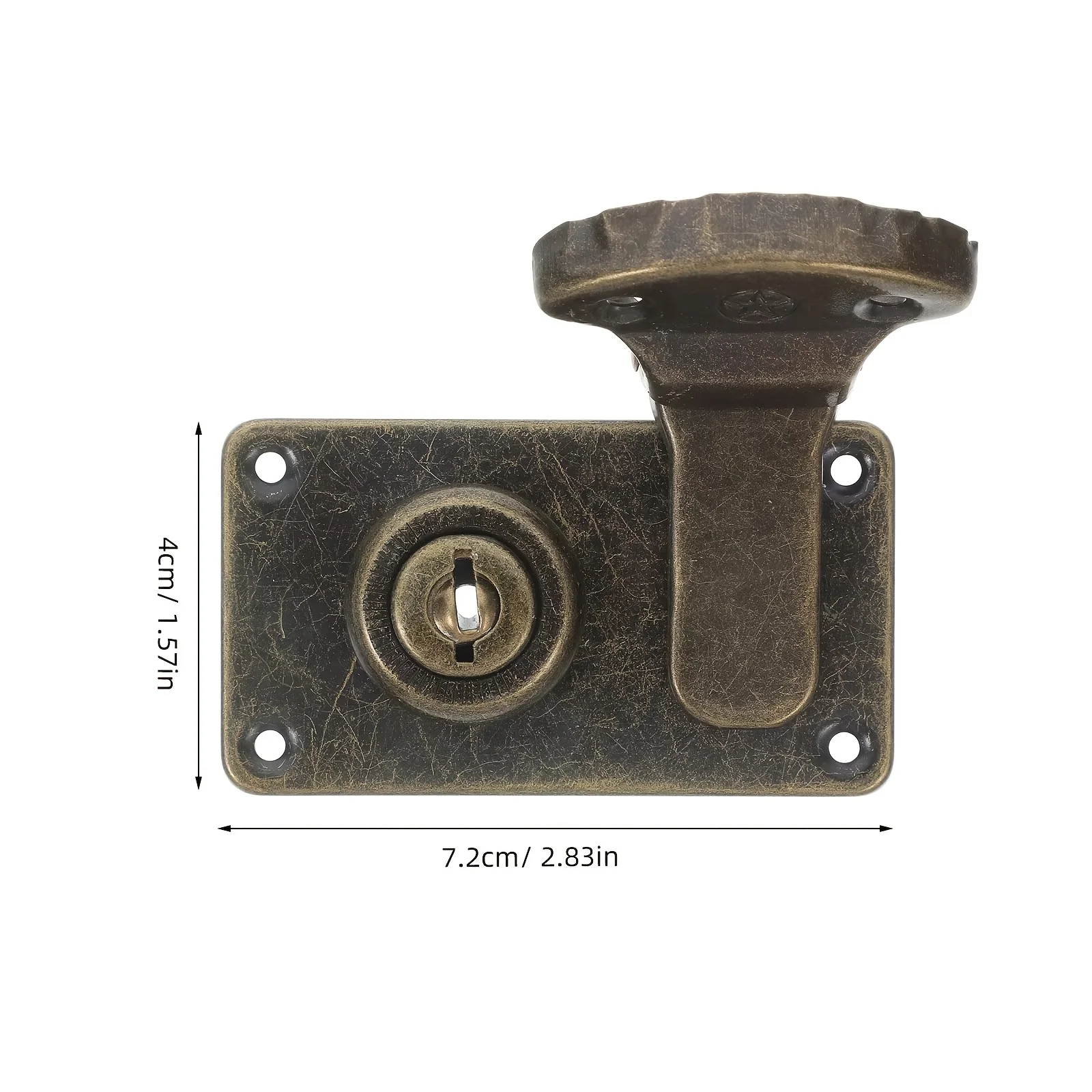2 sets of antique copper luggage lock kits, with copper decorative catches, suitable for wooden boxes and suitcases