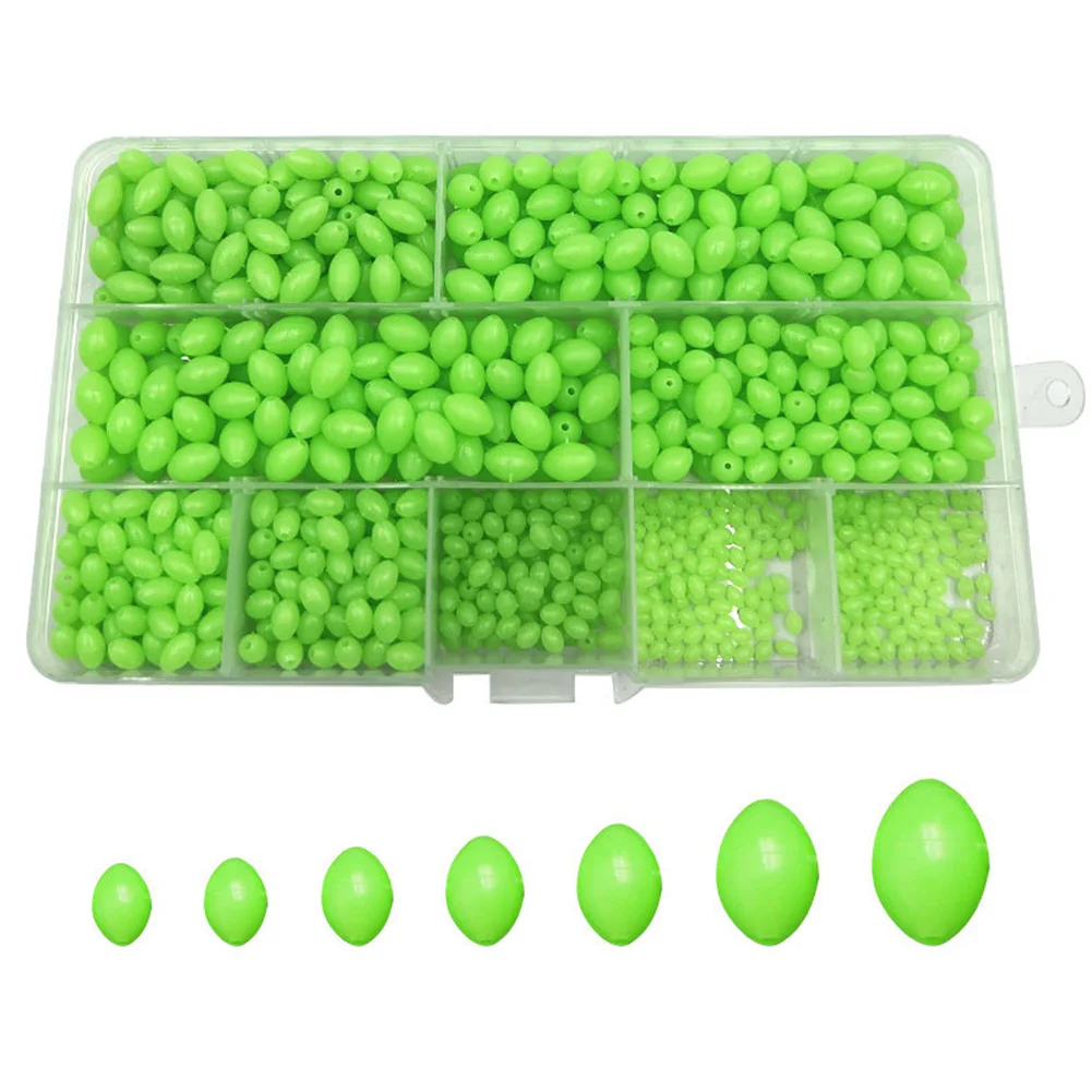 

Balls Fish Bait Bead Bass Bright Floats Functional Glowing Green Luminous Lure Night Fishing Plastic 900pcs/1 Box