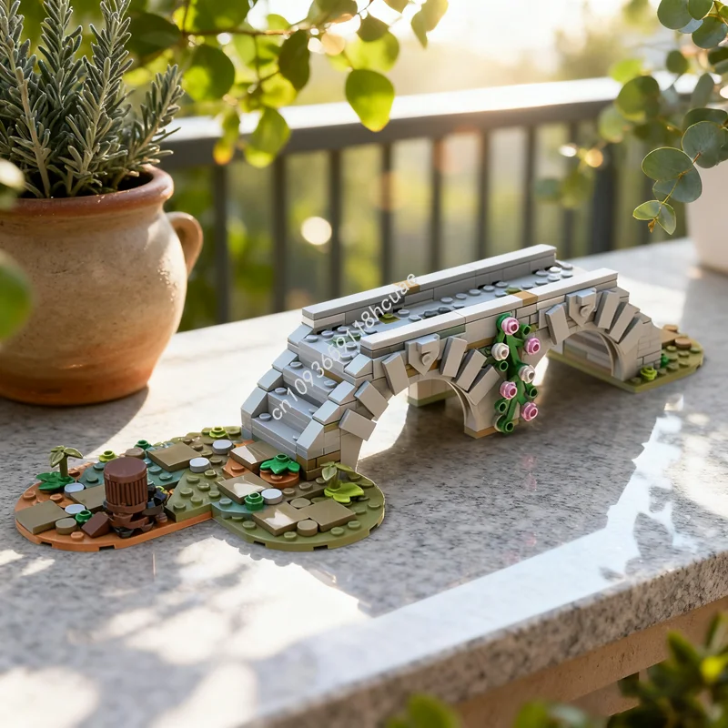 

317 шт. MOC средневековый мост, модель замка, строительные блоки, строительные блоки, сборка, рождественский подарок, сделай сам, креативная идея, игрушки на день рождения