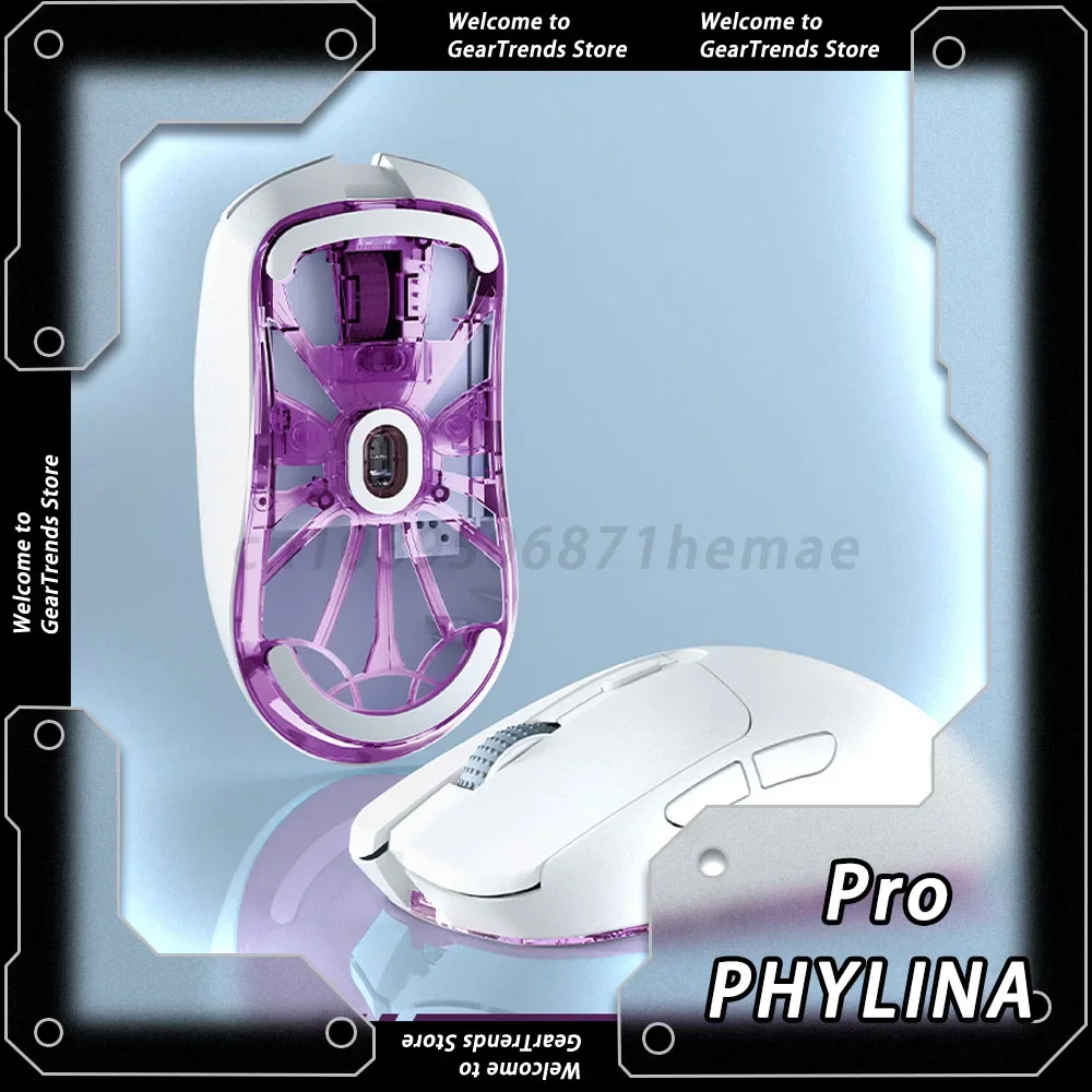 PHYLINA S450 Gaming Mouse 2mode  2.4G USB Wired Mouse 53g Lightweight PAW3395 CSGO LOL CF Programmable Button Gamer Mice Gift