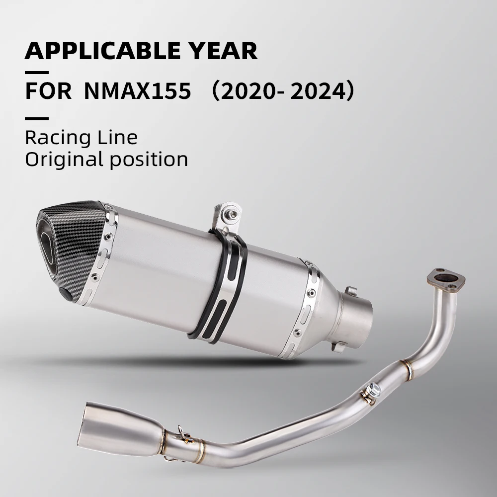 

For NMAX 125 155 NMAX155 NMAX125 front connecting pipe set Front Link Pipe slip on 51mm Muffler Moto DB Killer 2020-2024