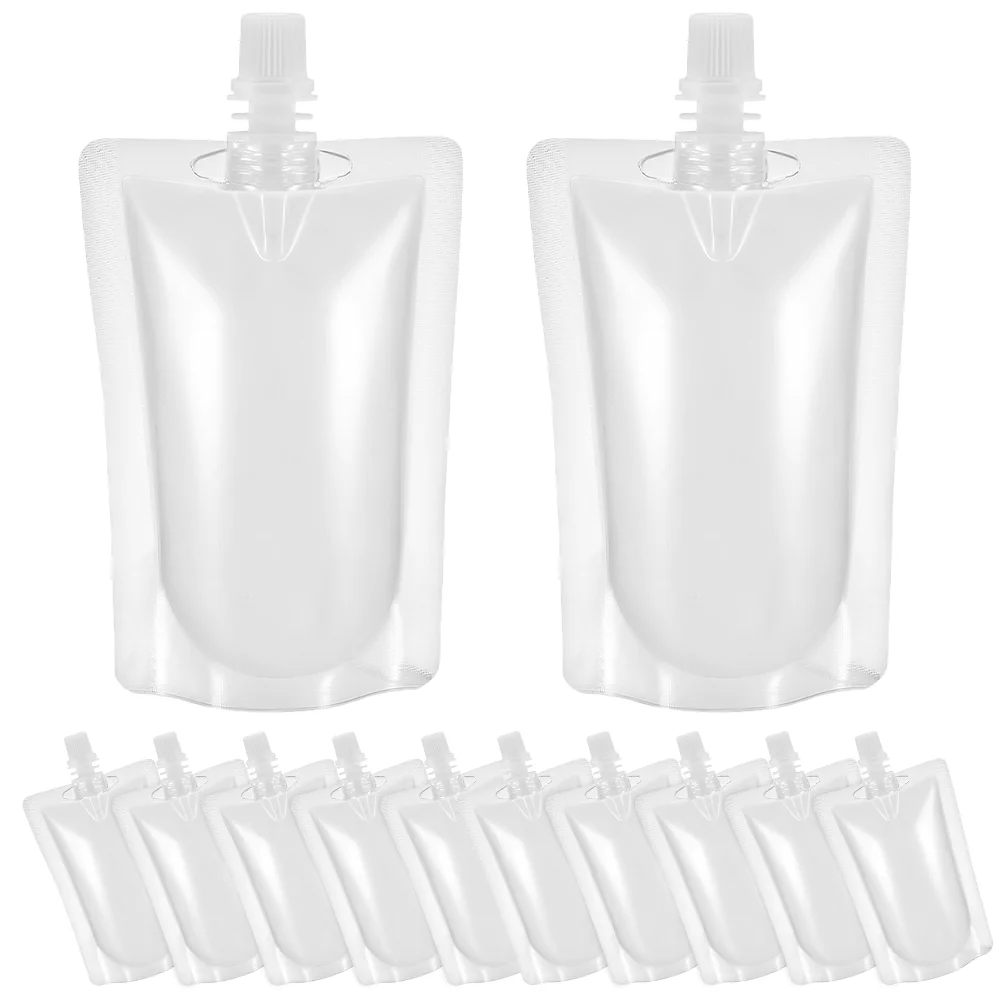 100 Pcs Clear Self standing Nozzle Beverage Bags 100ml Small Mouth Juice Storage Pouches Leak Proof Portable Food Sealed