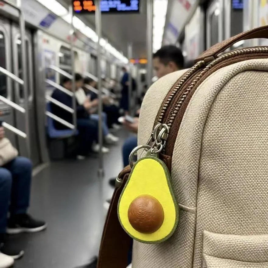 Avocado Clicker Fidget Keychain Backpack Charm Sensory Stress Relief Toys ADHD Anxiety Idea Gifts for Teens Kids Boys Girls